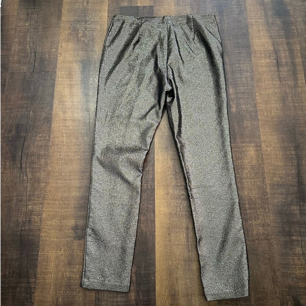 J.McLaughlin Metallic Ankle Pants Silver Shimmer Size 8 - Picture 5 of 10